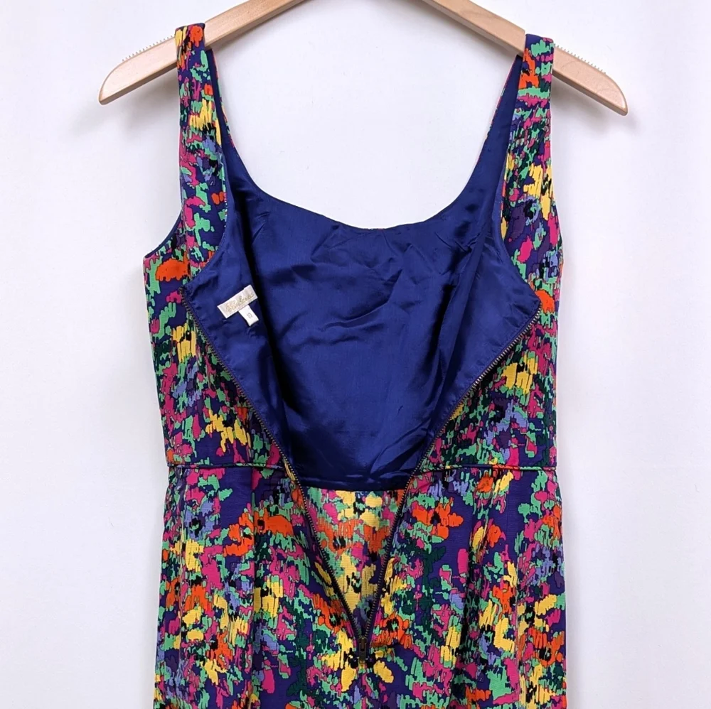 Shoshanna Mini Dress Silk Blend Abstract Floral Print Multicolor Sheath Dress 10 - Picture 8 of 13